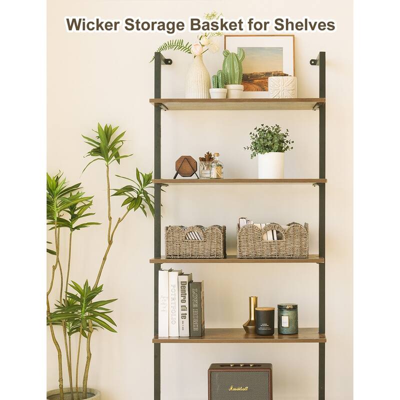 StorageWorks 2-pack Scalloped Edge Wicker Storage Baskets with Built-in Handles