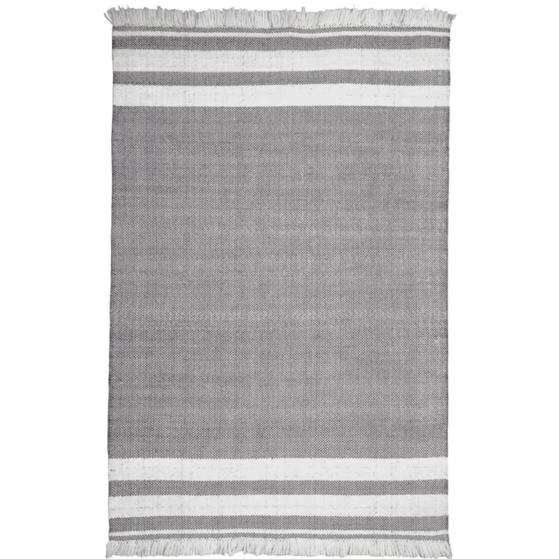 Sevita Striped PET Yarn Indoor/Outdoor Area Rug - 9' x 12' - Cinder Gray