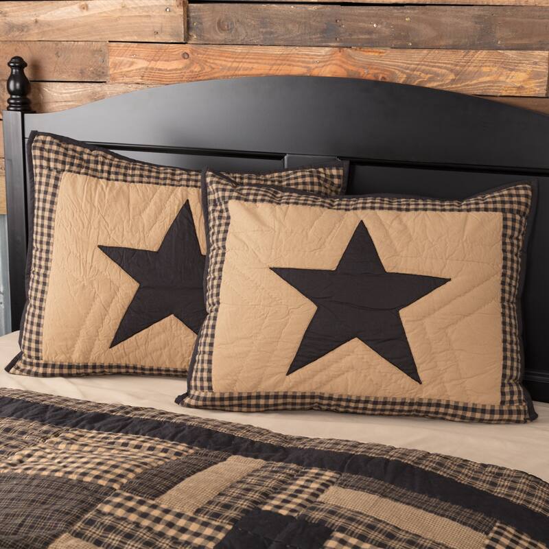 Black Check Star Sham - Standard