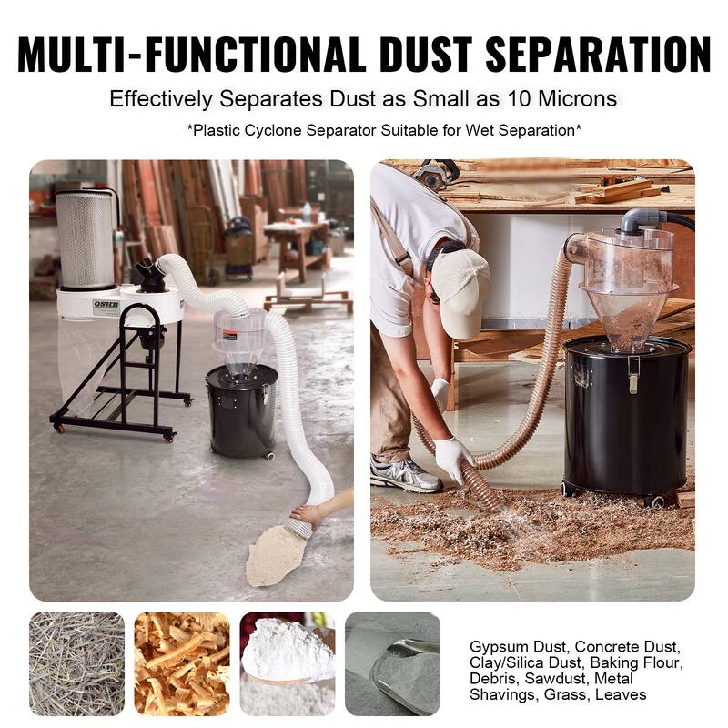 Cyclone Dust Separator for Wet/Dry Shop Vacuums, Fits 5-10 Gallon Tank (Tank Exclude) - 4.0-inch