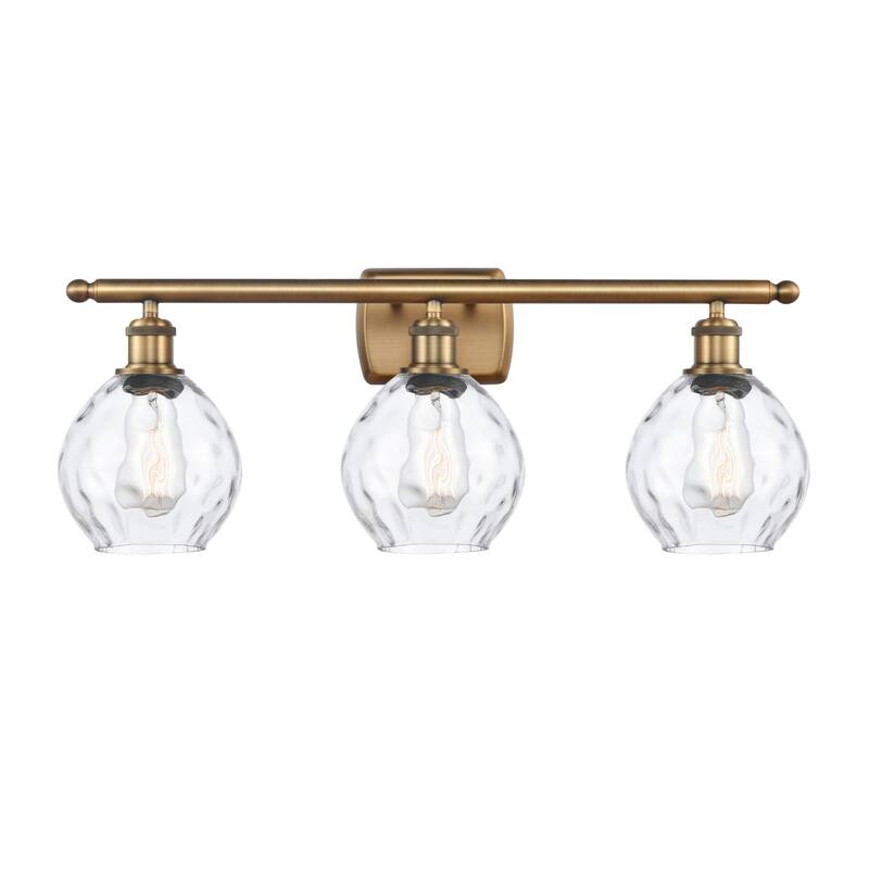 Innovations Lighting Small Waverly 3 Light 26" Wide Bathroom Vanity - Brushed Brass / Clear
