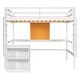 preview thumbnail 7 of 43, Full size Loft Bed with Desk, Writing Board and Drawers Cabinet, White