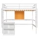 preview thumbnail 5 of 12, Multifunctional Design Loft Bed with Built-in Writing Desk and Shelves, Efficient space, Twin size, White