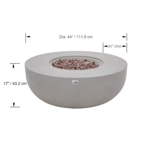 dimension image slide 3 of 4, Eclipse 44" Round Outdoor Fire Pit Table by AMS Fireplace