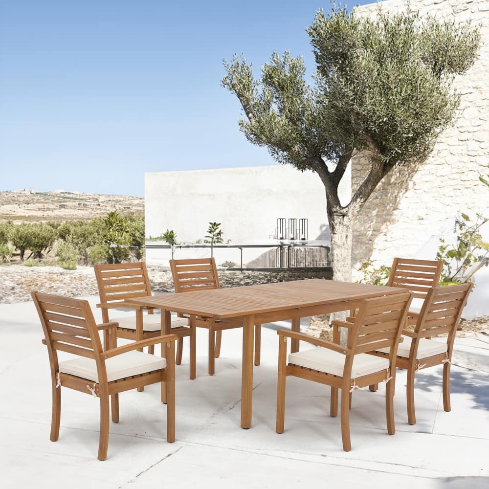 7 Pieces Outdoor ACACIA Wood Dining Set