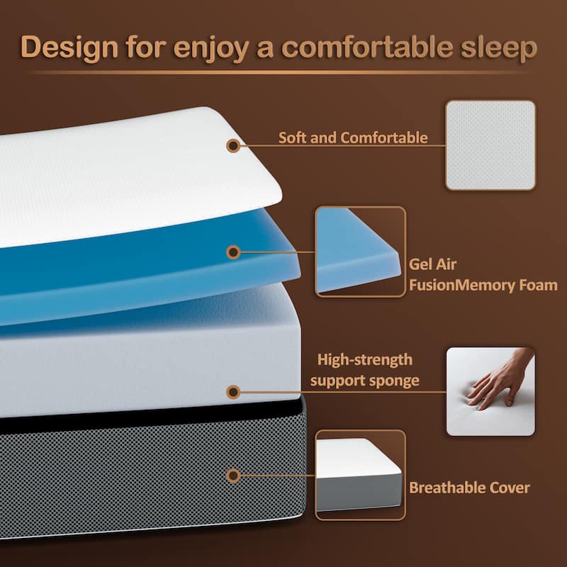 Folding Mattress, 3", 4" & 5" Gel Memory Foam Portable Tri-fold Mattress.
