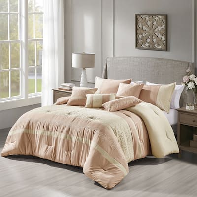 Shatex Shadha 7 Pieces Bedding Comforter Set All-season Reversible Bed in a Bag