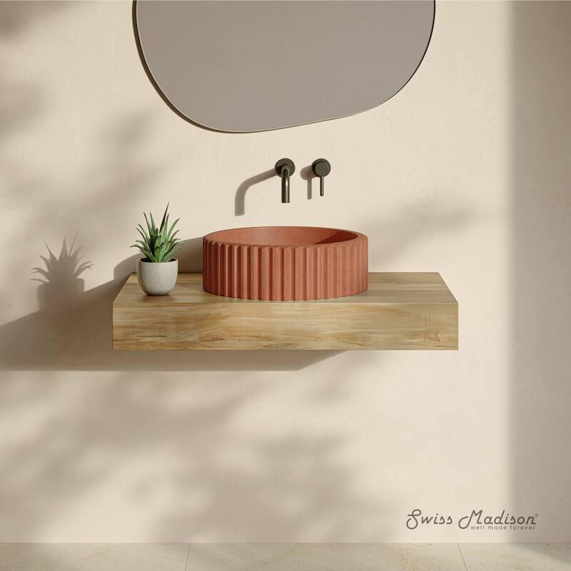 Lafayette 16" Round Concrete Vessel Sink In Terracotta - 16