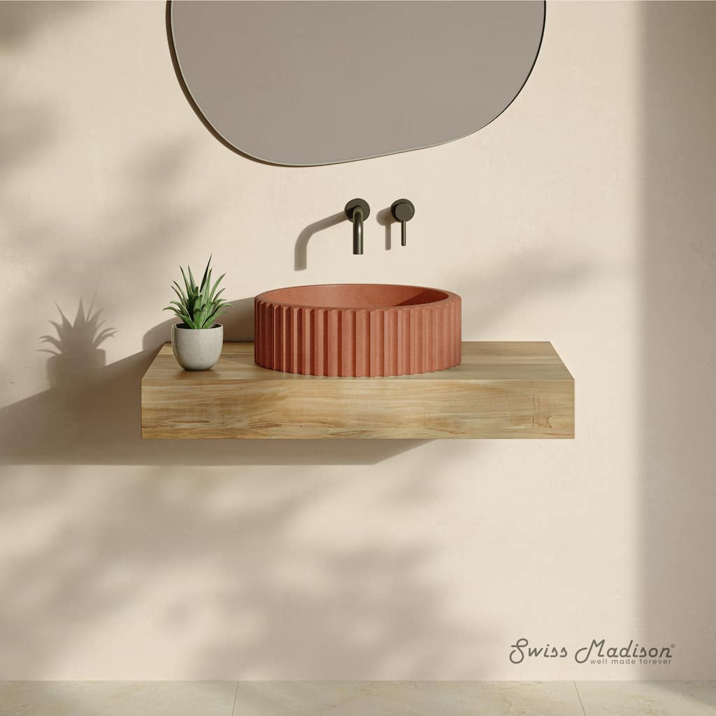 Lafayette 16" Round Concrete Vessel Sink In Terracotta - 16