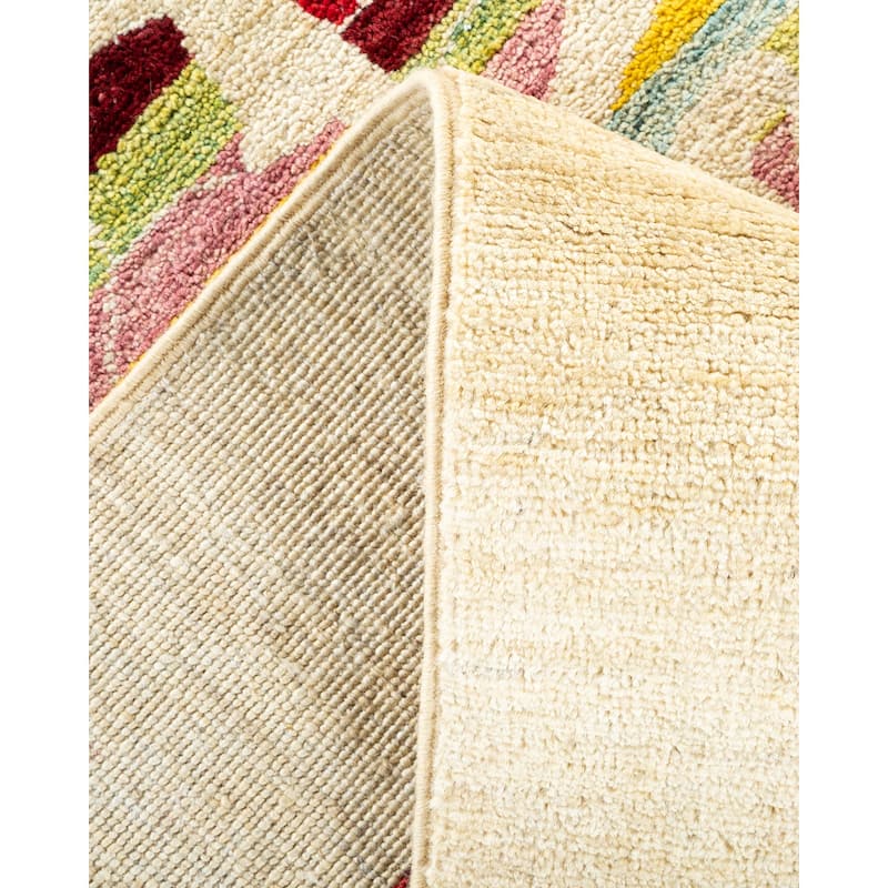 Overton Hand Knotted Wool Vintage Inspired Modern Contemporary Arts & Crafts Ivory Area Rug - 9' 1" x 11' 9"