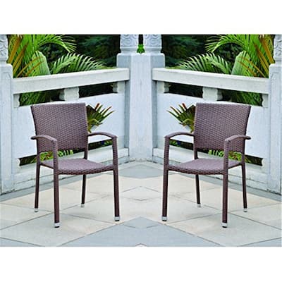 Bohemian Dining Chairs - Set of 6 Wicker Style - Indoor Outdoor Accent Chairs - Elegant Square Back Design - 13