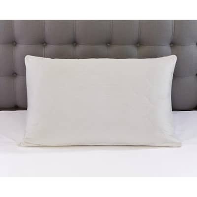 HomeRoots Cotton Wool Hypoallergenic King Size Bed Pillow - Ivory
