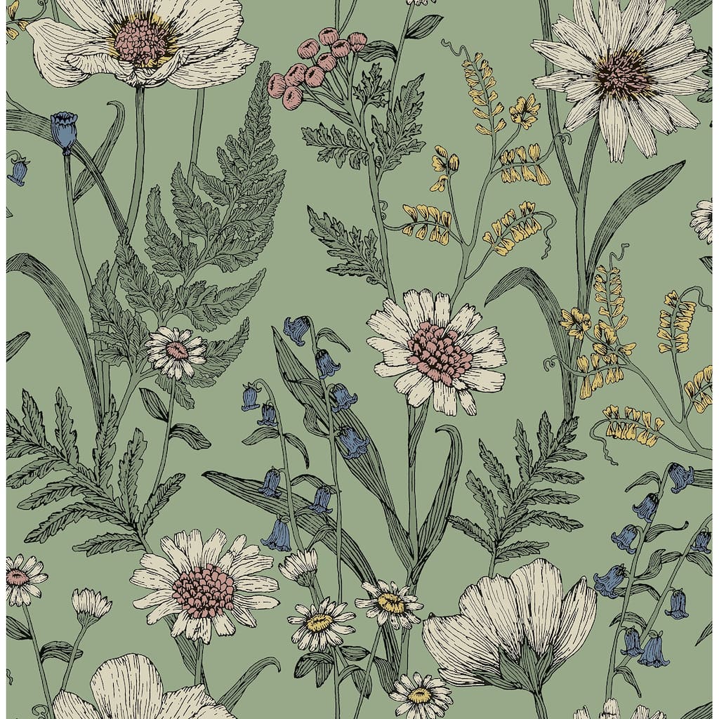 Fine Decor Arden Sage Wild Meadow Wallpaper