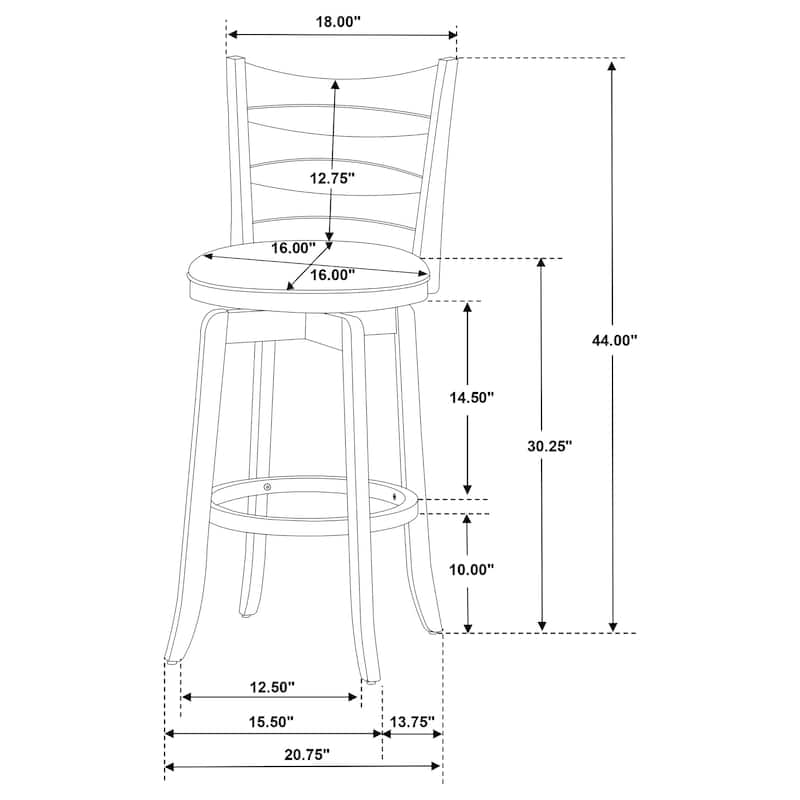 Murphy Wood Ladder Back Swivel Bar Chair