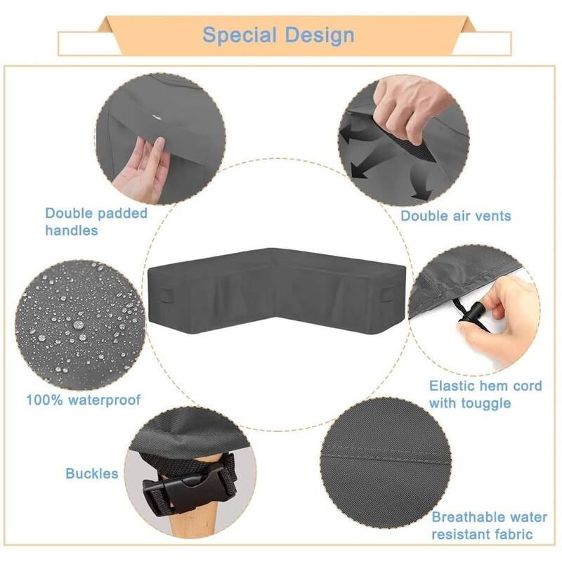 Universal Patio Sectional Sofa Cover Anti-UV & Windproof Waterproof