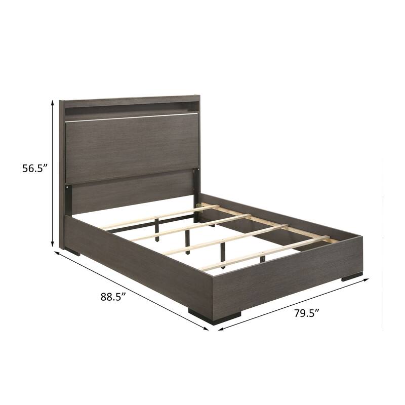 Belmont Grey Oak LED Panel Bed