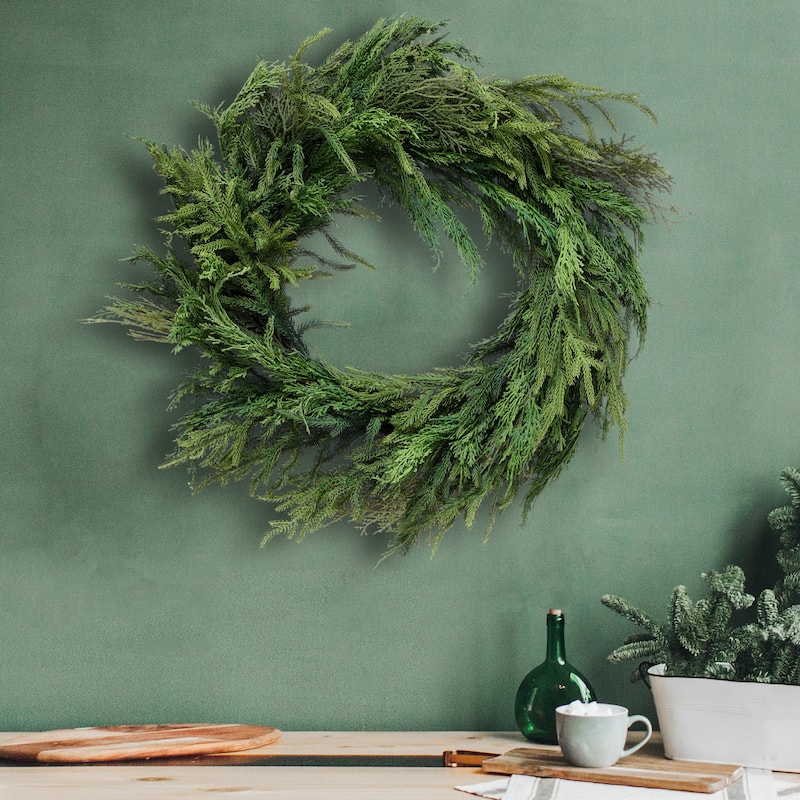 26" Cyprus Norfolk Pine Wreath