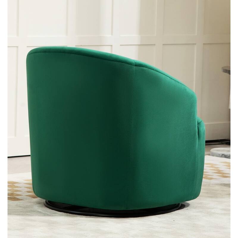 Accent Chair with Barrel-shaped Design and 360 Degree Swivel Feature