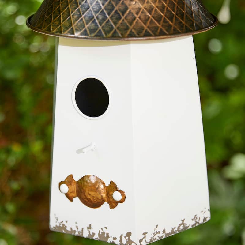 Glitzhome 24"H Bell Roof Decorative Outdoor Garden Birdhouse - 8.75''L X 8.75''W X 24.00''H