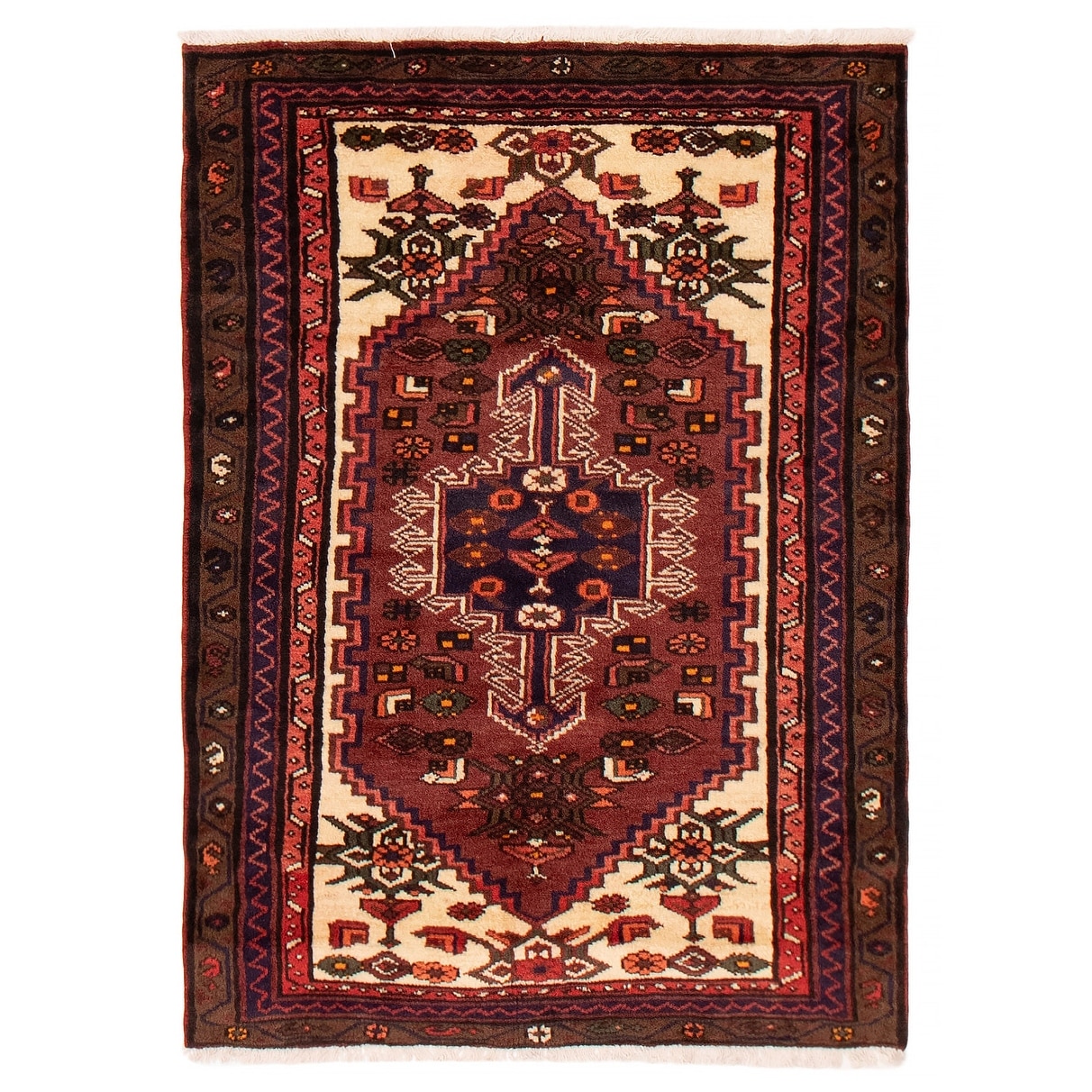 ECARPETGALLERY Hand-knotted Andelz Red Wool Rug - 3'3 x 4'7