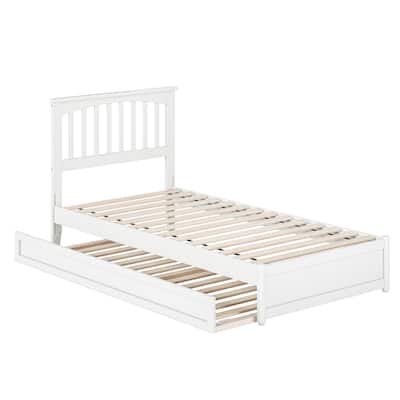 Everett Platform Bed with Panel Footboard and Twin XL Trundle