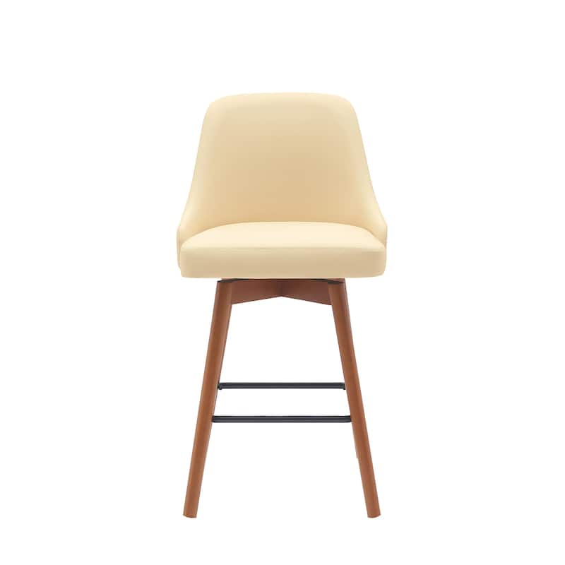 Sicily Faux Leather or Fabric Upholstered Swivel Counter or Bar Stool