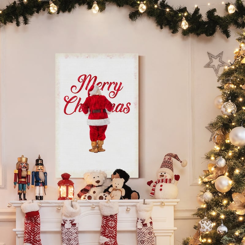 Merry Christmas Santa Vintage-Premium Gallery Wrapped Canvas - Ready to Hang
