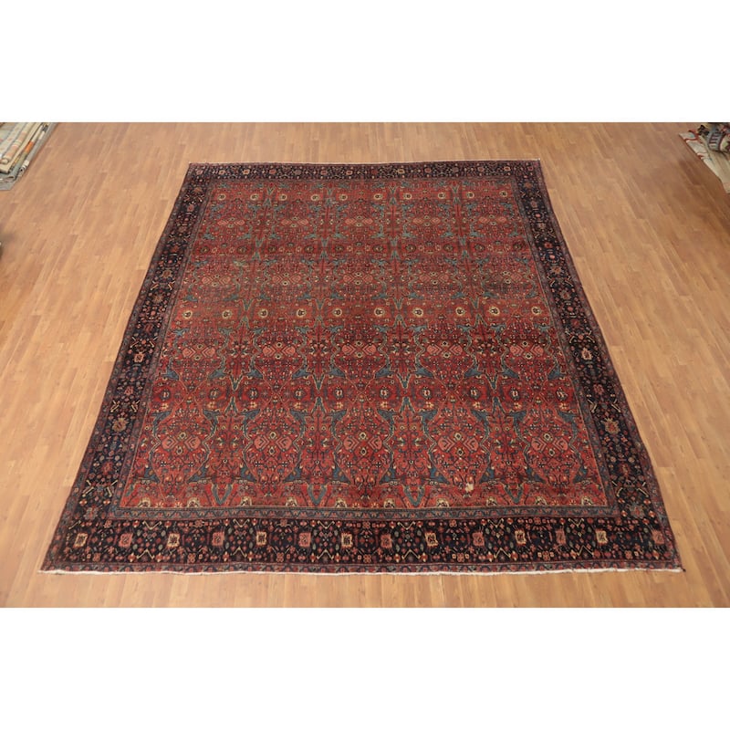Hand Knotted Oriental 100% Wool Carpet Traditional Floral Oranges & Rust Malayer Area Rug - 13' 5'' X 11' 1''