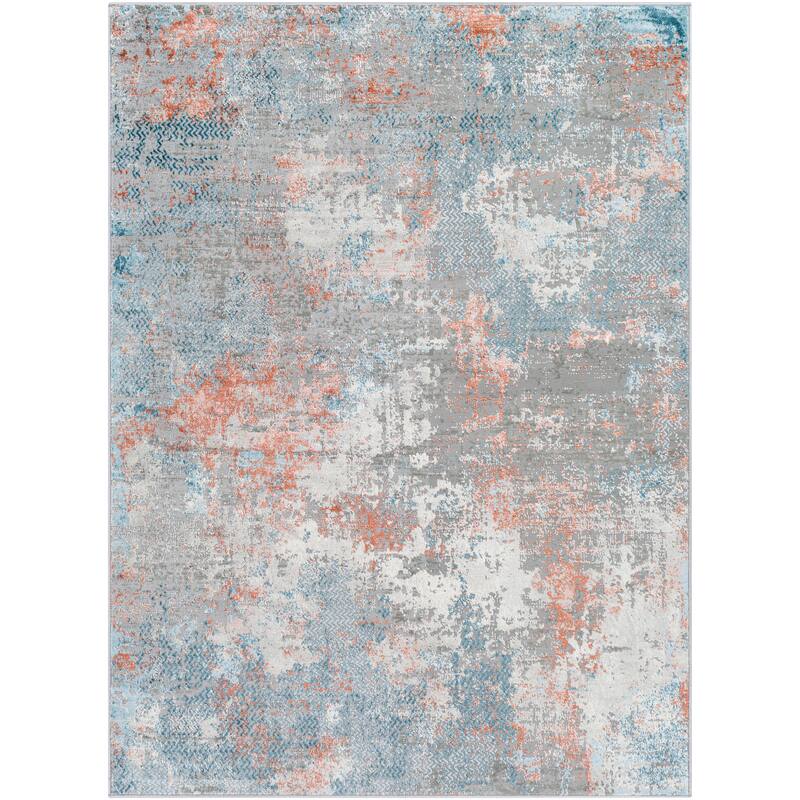 Artistic Weavers Petrovic Modern Abstract Area Rug - 8'10" x 12' - Teal/Orange