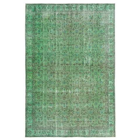 ECARPETGALLERY Hand-knotted Color Transition Green Wool Rug - 6'9 x 10'1