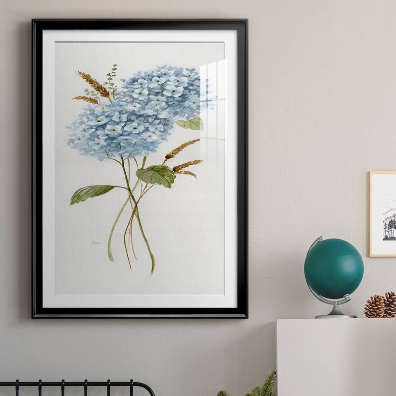 Petite Blue Hydrangea I Premium Framed Print - Ready to Hang