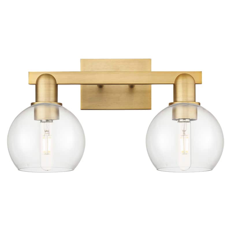 Innovations Lighting Endless Possibilities Arcadia - Athens - 2 Light 17" Bath Vanity Light - Clear/Brushed Brass