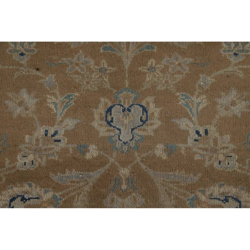 All-Over Floral Kashan Persian Area Rug Handmade Wool Carpet - 9'9" x 13'1"