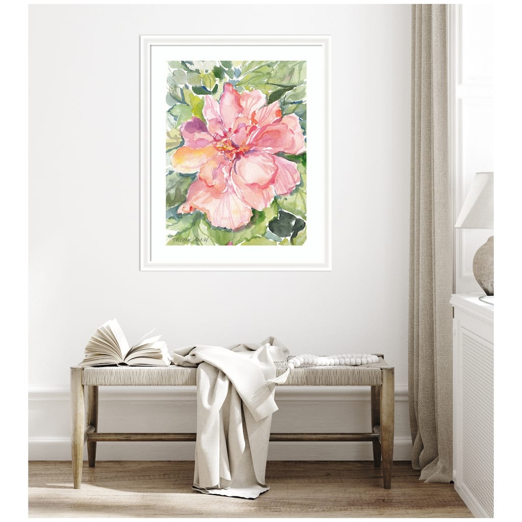 Kate and Laurel Framed Art Pink Hibiscus In Antigua by Patricia Shaw