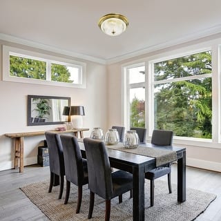 Design House Traditional 3-Light Indoor Dimmable Ceiling Light with Frosted Glass - Polished Brass