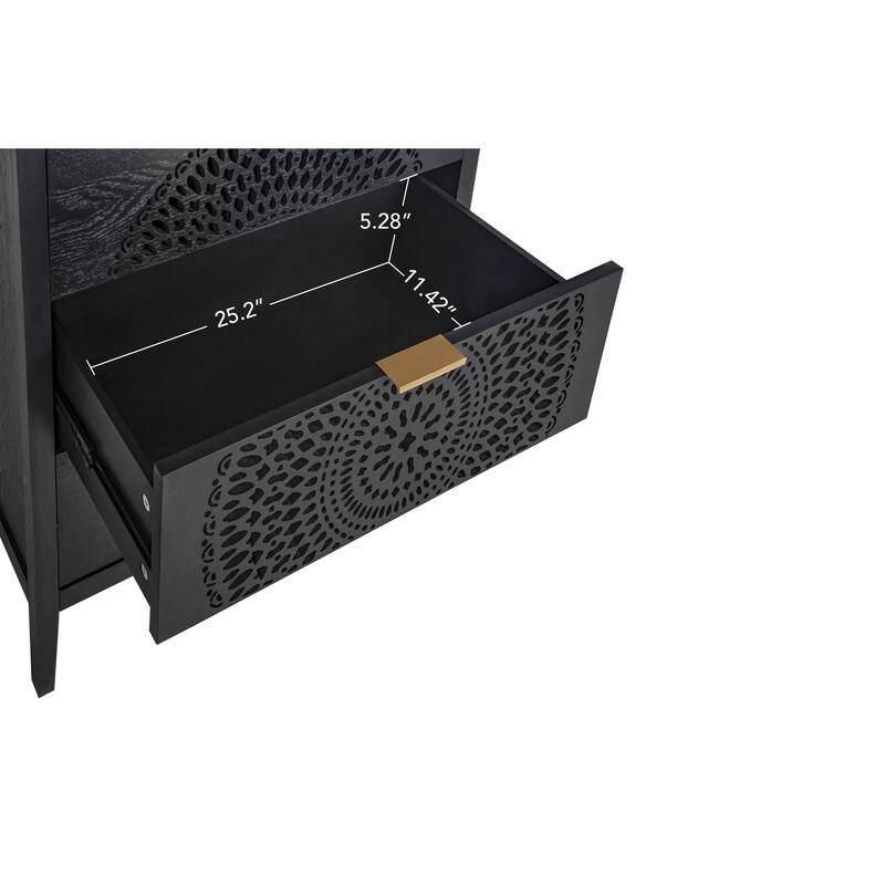 3-Drawer Storage Cabinet with Pine Legs & Metal Handles for Entryway or Bedroom Organization