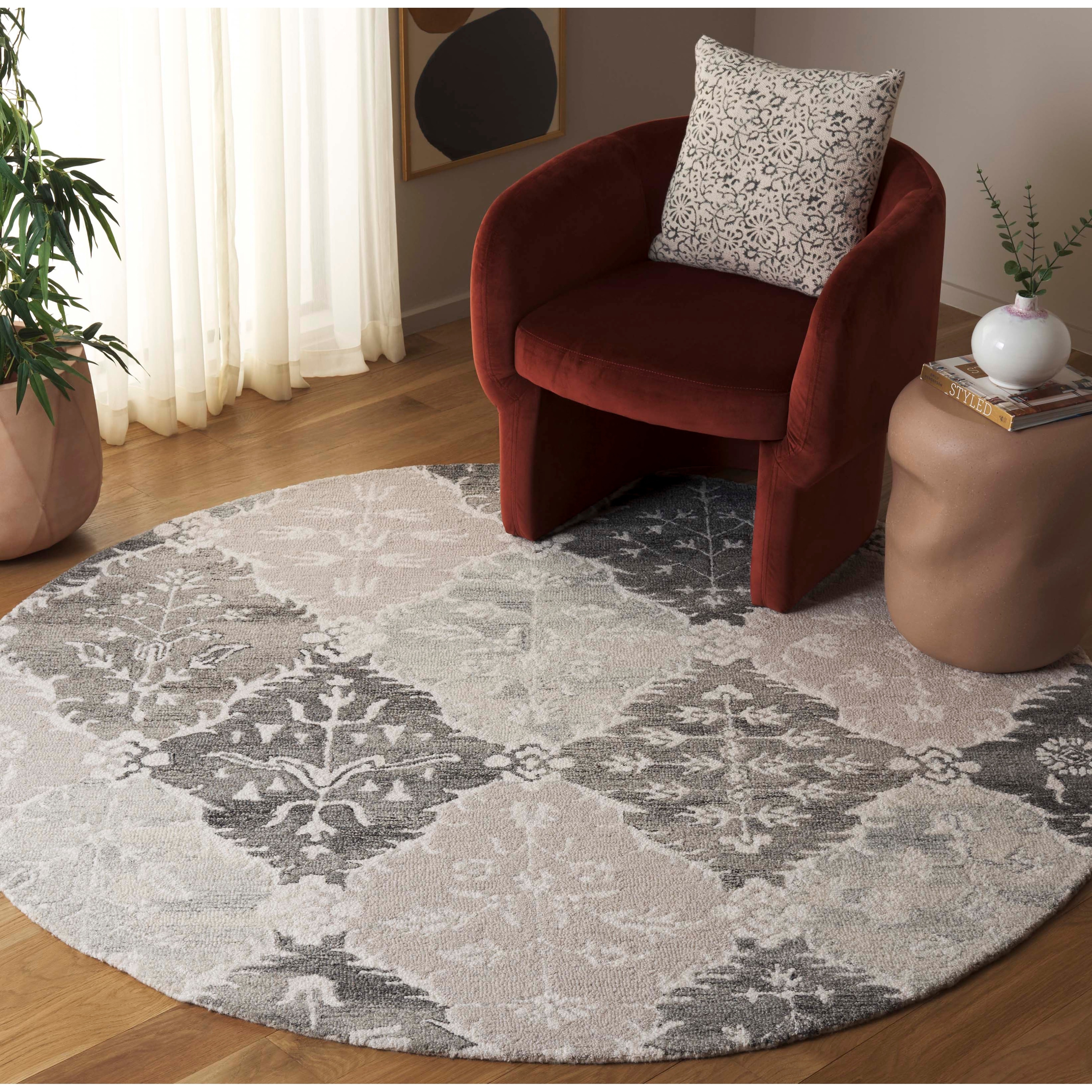 SAFAVIEH Hand-Tufted Ebony Yukari Modern & Contemporary Wool Rug