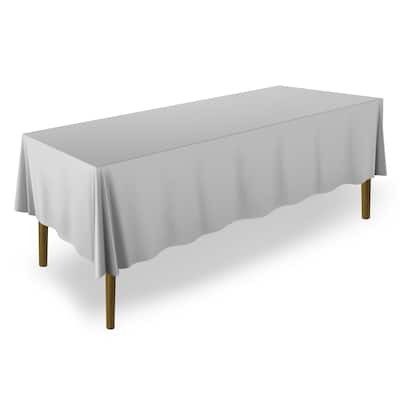70 x 120in 10pk Rectangular Polyester Tablecloths Silver
