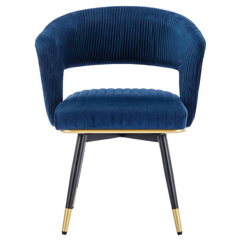Swivel Velvet Dining Chair with Metal Legs, Set of 2