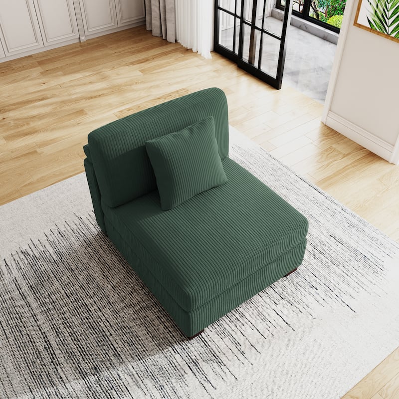 Corduroy Armchair Sofa Corner Chairs With Pillows