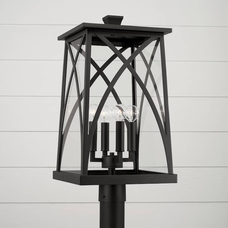 4-light Outdoor Post-Lantern w/ Clear Glass