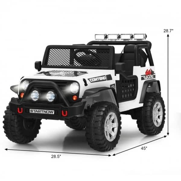 dimension image slide 2 of 4, 12V Kids Remote Control Electric Ride On Truck Car with Lights and Music - 45" x 28.5" x 28.7" (L x W x H)