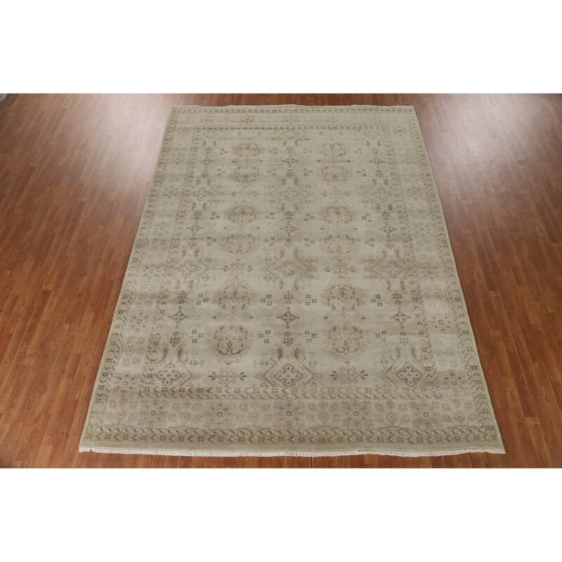 Oushak Area Rug Hand-Knotted Oriental Wool Carpet - 8'11"x 12'0"