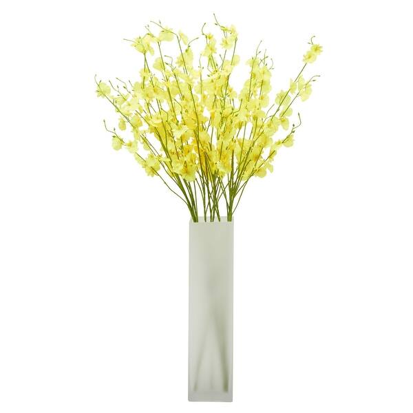 slide 1 of 7, 10 Pack Silk Dancing Lady Orchids, 36.5" Long Stem Artificial Butterfly Flowers for Home Decor (Yellow)