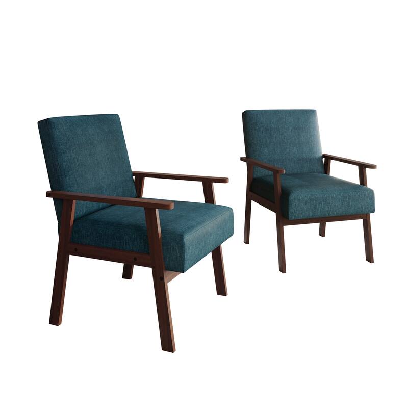 CraftPorch Minimalist 2-Pieces Accent Chairs - Blue
