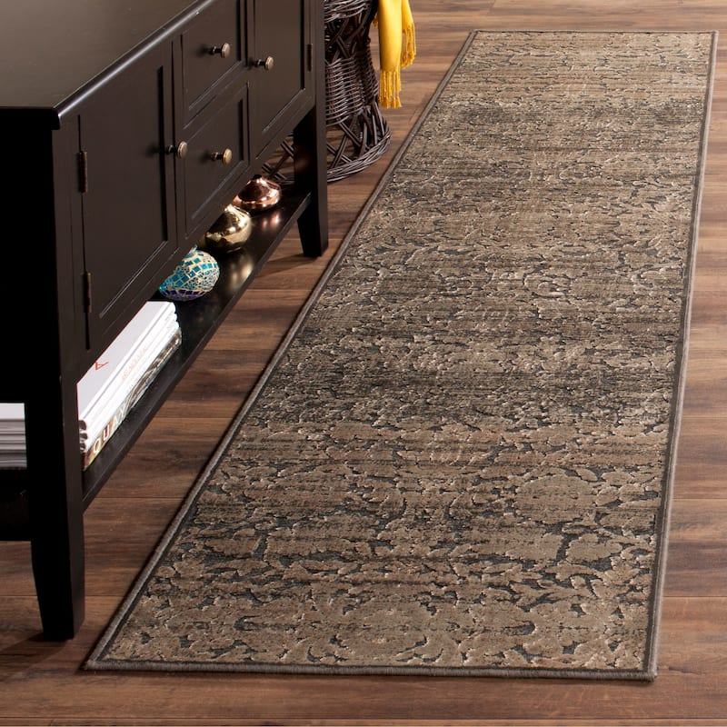 Martha Stewart by SAFAVIEH Heritage Bloom Viscose/ Chenille Rug - 2'7" x 4' - Zinc