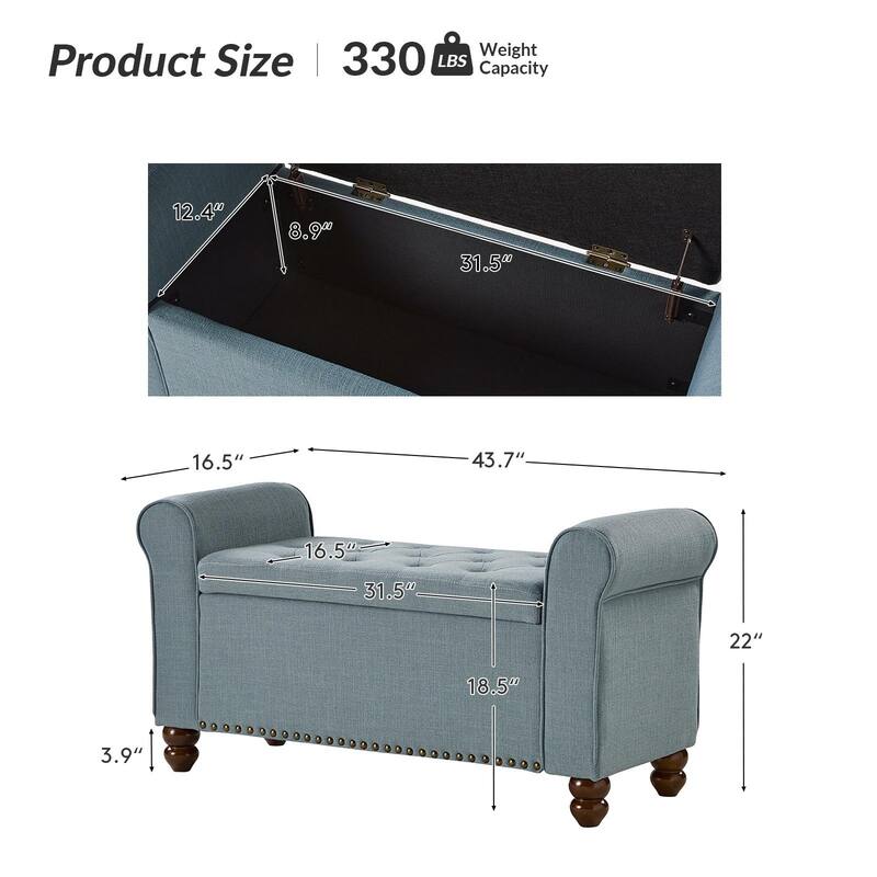 Silvia Upholstered Bench with Storage Space