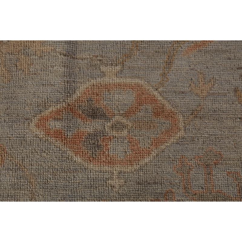 Hand Knotted Oriental 100% Wool Carpet Transitional All-Over Greys & Charcoal Oushak Area Rug - 11' 10'' X 8' 10''