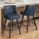 preview thumbnail 46 of 53, 26.in Swivel Bar stool PU Leather/Fabric Upholstered Counter Stool, High Back Armless Stool with Wooden Legs