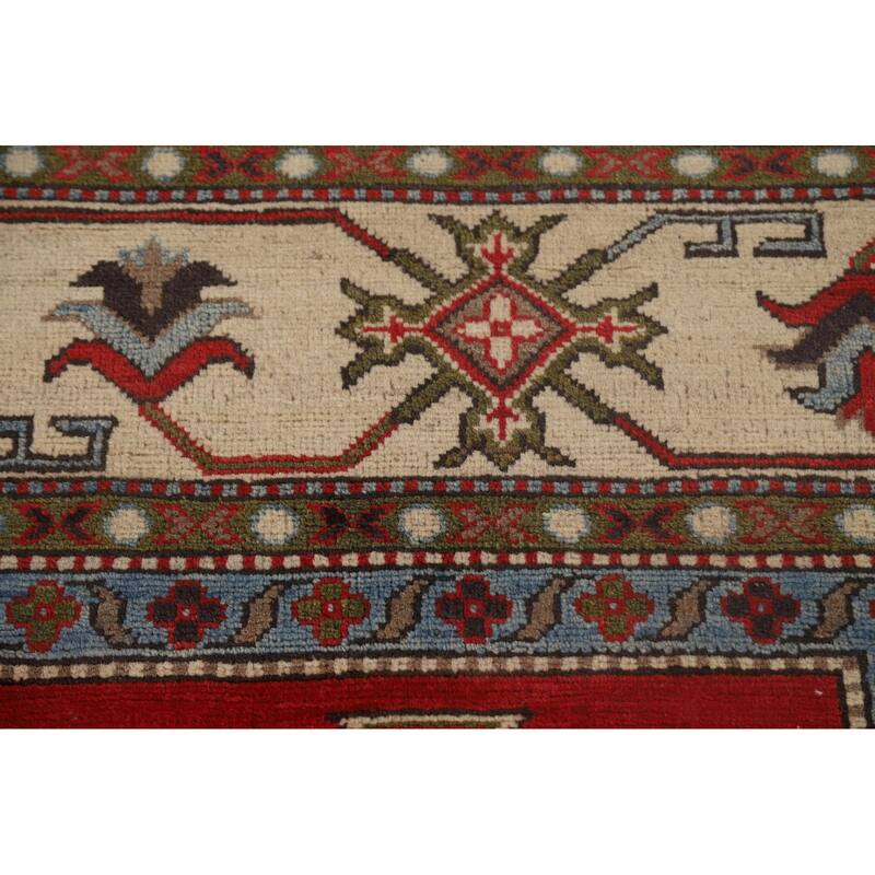 Traditional Kazak Oriental Area Rug Handmade Red Wool Carpet - 8'7"x 11'3"